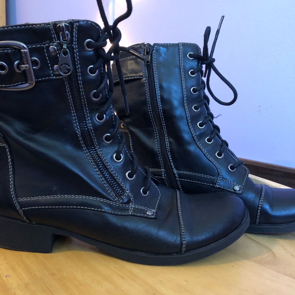 G by Guess black combat boots